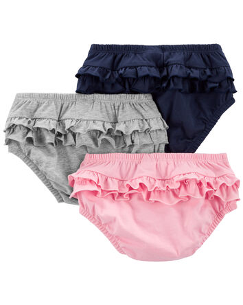 Baby 3-Pack Ruffle Diaper Cover Set, 