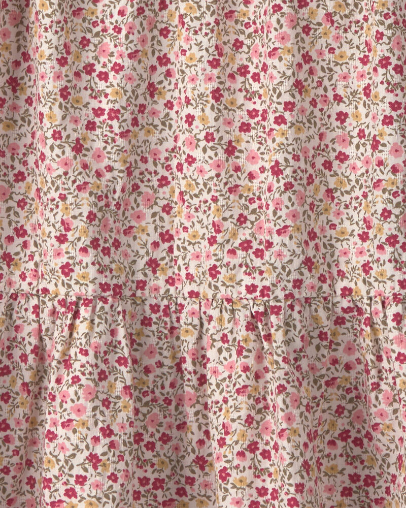 Girls Organic Cotton Dobby Dress in Floral, image 4 of 5 slides