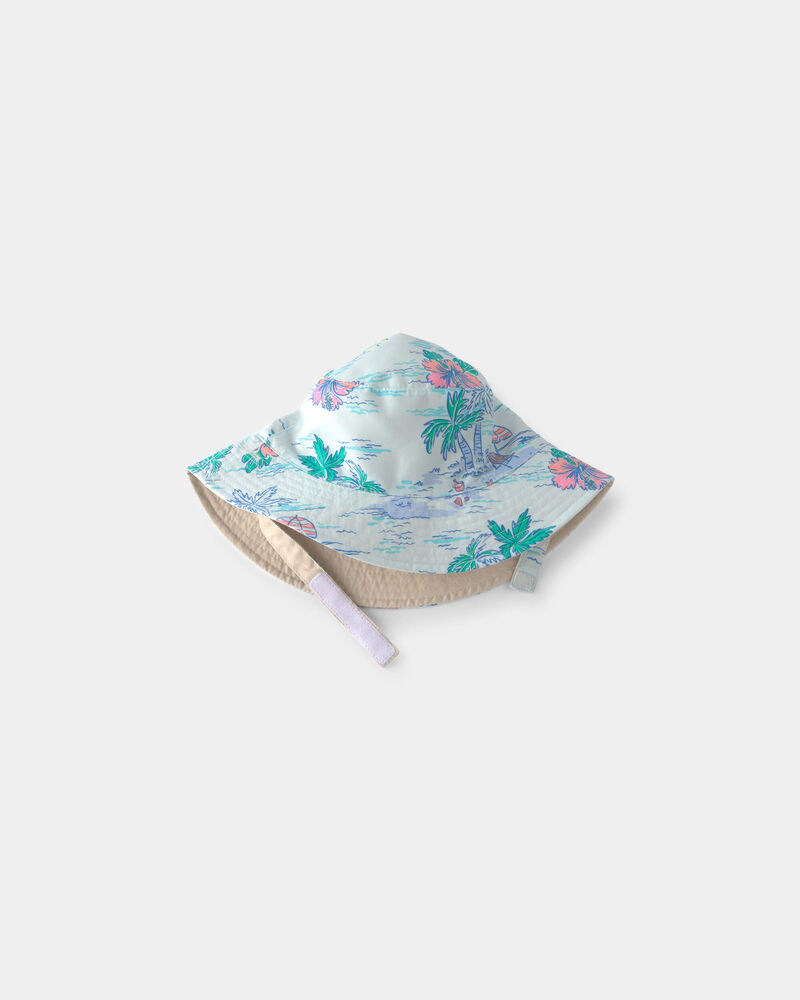 B&eacute;b&eacute; - Chapeau de soleil r&eacute;versible vert/motif tropical pour gar&ccedil;on, image 3 sur 3 diapositives