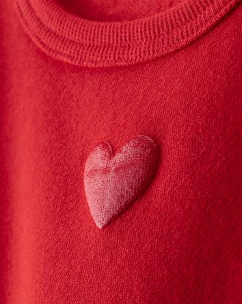 Baby Girl Heart Fleece Sweatshirt - Red, 
