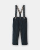 Pantalon en velours c&ocirc;tel&eacute; &agrave; bretelles pour tout-petit &ndash; Bleu marine, image 1 sur 5 diapositives