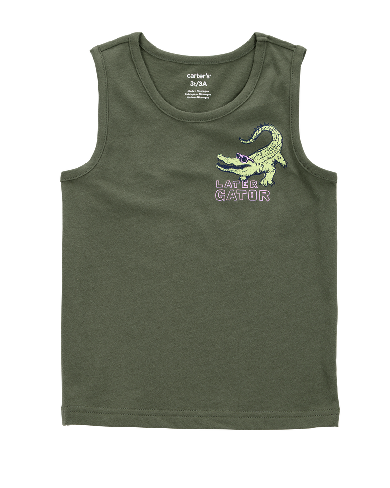 Toddler Alligator Graphic Tank - Green, image 1 of 3 slides