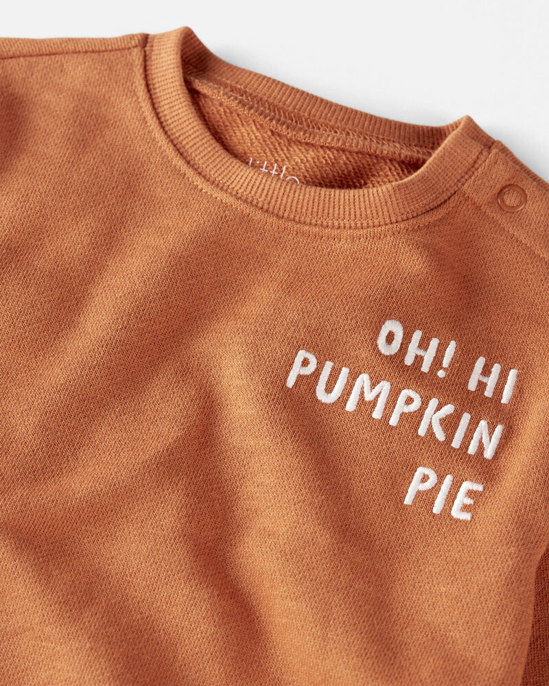 Baby Organic Cotton Pumpkin Pie Bubble Bodysuit, image 2 of 5 slides
