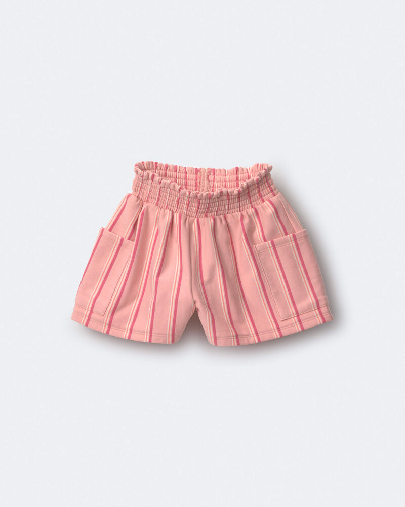 Tout-petit fille - Short ample &agrave; rayures avec poches - P&ecirc;che, image 2 sur 7 diapositives