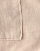Baby Boy 2-Piece Solid Short-Sleeve Tee & Pant Set - Beige/White, image 5 of 6 slides