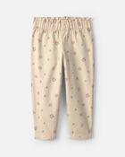 Toute-petit fille - Ensemble 2 pi&egrave;ces en serg&eacute; haut manches longues et pantalon &agrave; motif floral - Vert olive/Cr&egrave;me, image 2 sur 3 diapositives