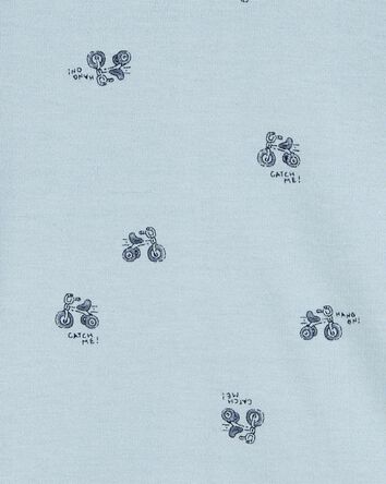 Baby Tricycle-Print Short-Sleeve Bodysuit - Blue, 