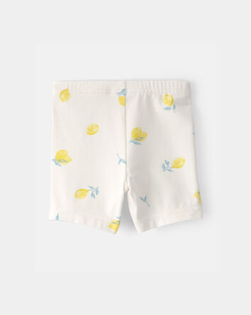 Baby Girl Lemon Bike Shorts - Cream, 