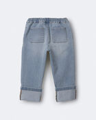 Tout-petit - Pantalon &agrave; revers et poches en denim - Bleu, image 6 sur 7 diapositives