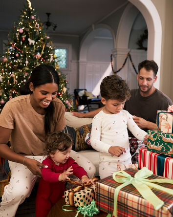 Adultes Pyjama 2 pi&egrave;ces ample en molleton &agrave; manches longues avec imprim&eacute; de No&euml;l - Blanc, 