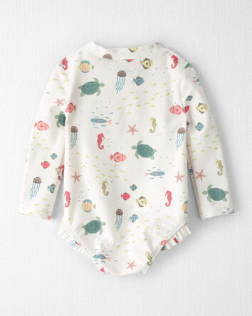 Baby Girl Recycled Rashguard Swimsuit in Under the Sea, 