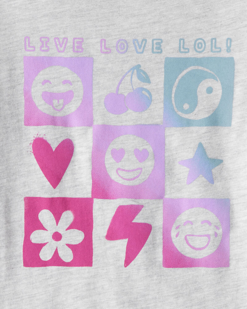 Filles - T-shirt &agrave; manches longues imprim&eacute; Live Love - Gris, image 2 sur 2 diapositives