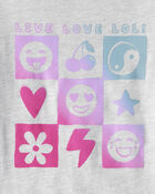 Filles - T-shirt &agrave; manches longues imprim&eacute; Live Love - Gris, image 2 sur 2 diapositives