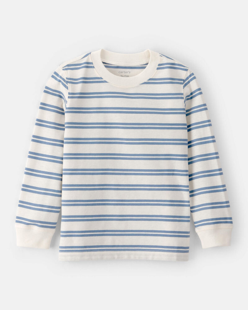 Toddler Boy  Striped Long-Sleeve Tee - Blue, image 1 of 3 slides