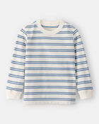 Toddler Boy  Striped Long-Sleeve Tee - Blue, image 1 of 3 slides