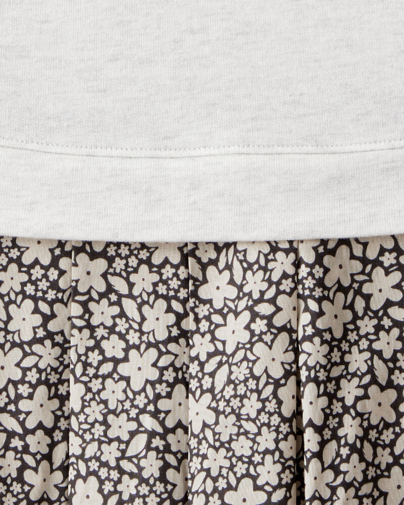 Kid Floral Sweatshirt Dress, image 3 of 4 slides