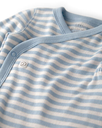 Baby Organic Cotton Striped Bodysuit, 