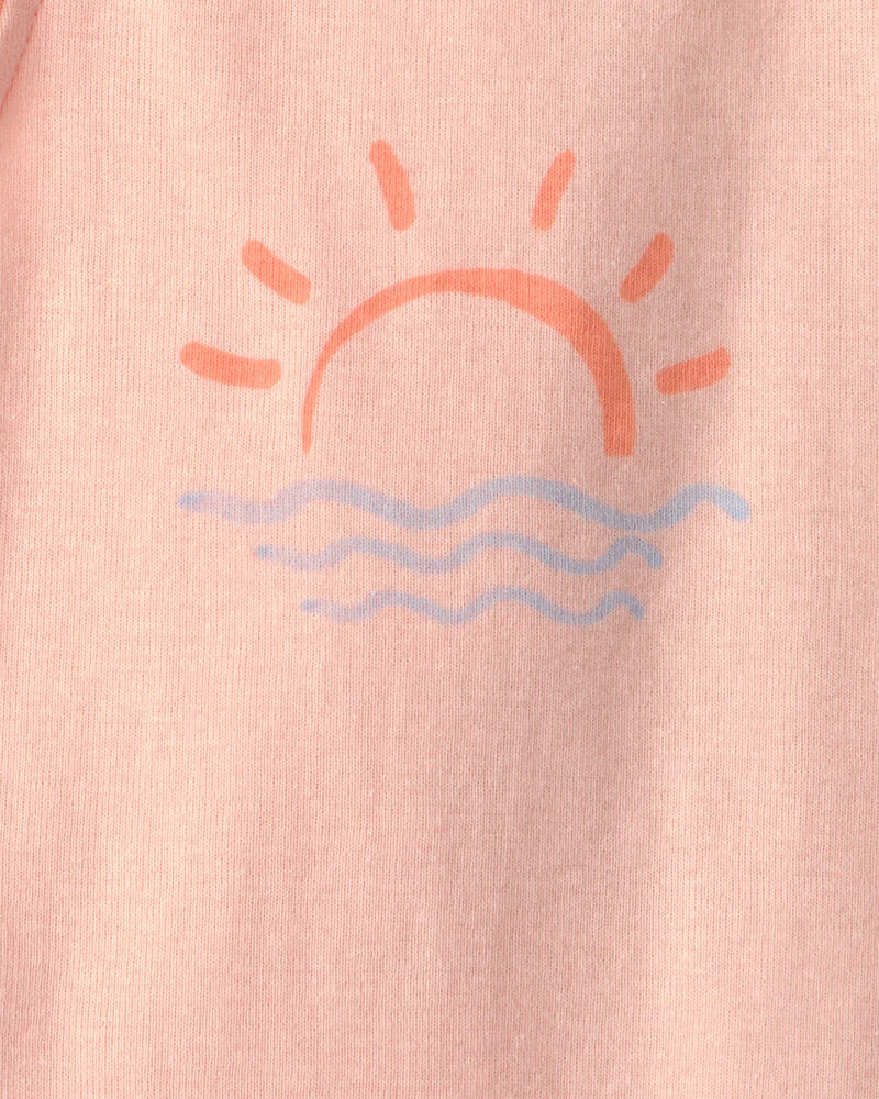 Baby Girl 3-Pack Beach Flutter-Sleeve Multipack Bodysuits - Orange/Blue/Ivory, image 2 of 5 slides