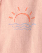 Baby Girl 3-Pack Beach Flutter-Sleeve Multipack Bodysuits - Orange/Blue/Ivory, image 2 of 5 slides