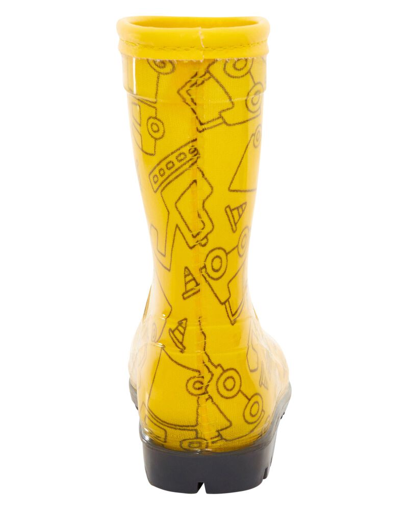 Toddler Construction Print Rain Boots, image 3 of 7 slides