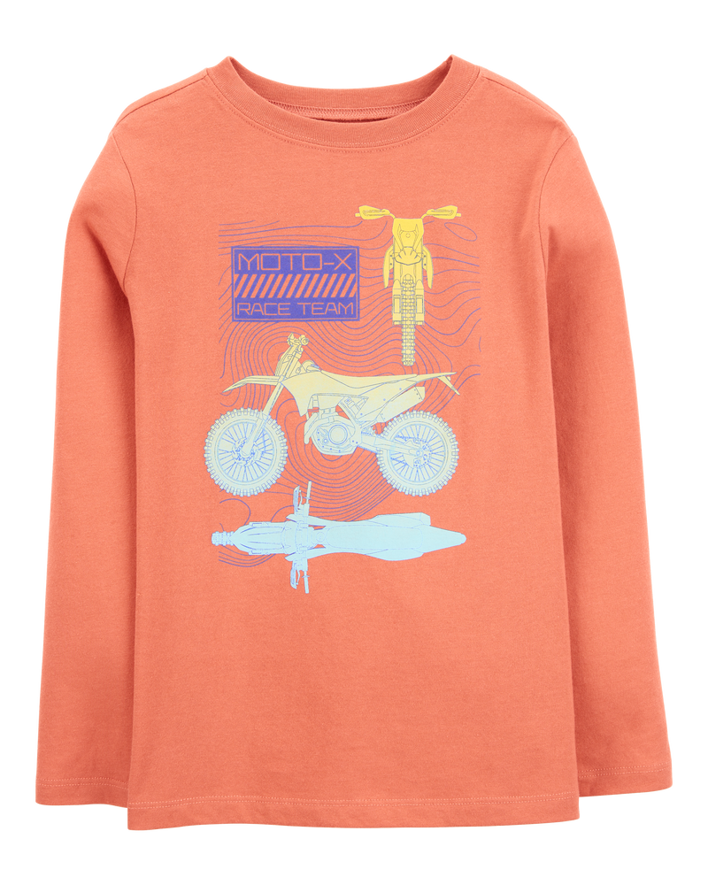 Kid Bicycle BMX Cotton Blend Long-Sleeve Tee - Orange, image 1 of 3 slides