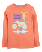 Kid Bicycle BMX Cotton Blend Long-Sleeve Tee - Orange, image 1 of 3 slides