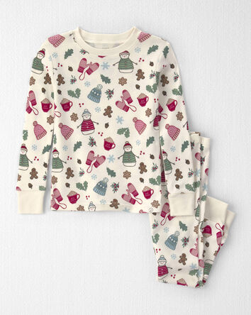 Toddler Girl 2-Piece Organic Cotton Pyjamas in Winter Wonderland, 