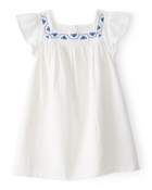 Toddler Solid Flutter-Sleeve Dress - White, image 1 of 4 slides