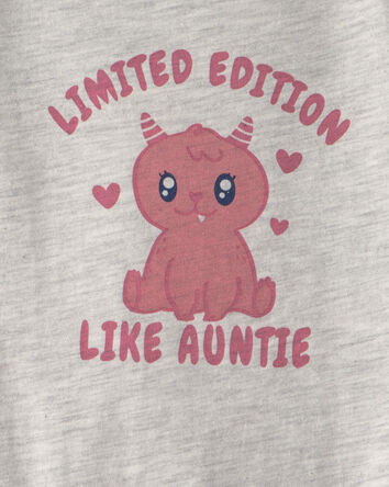 Baby Girl 'Limited Edition Like Auntie' Long-Sleeve Graphic Bodysuit - Grey, 