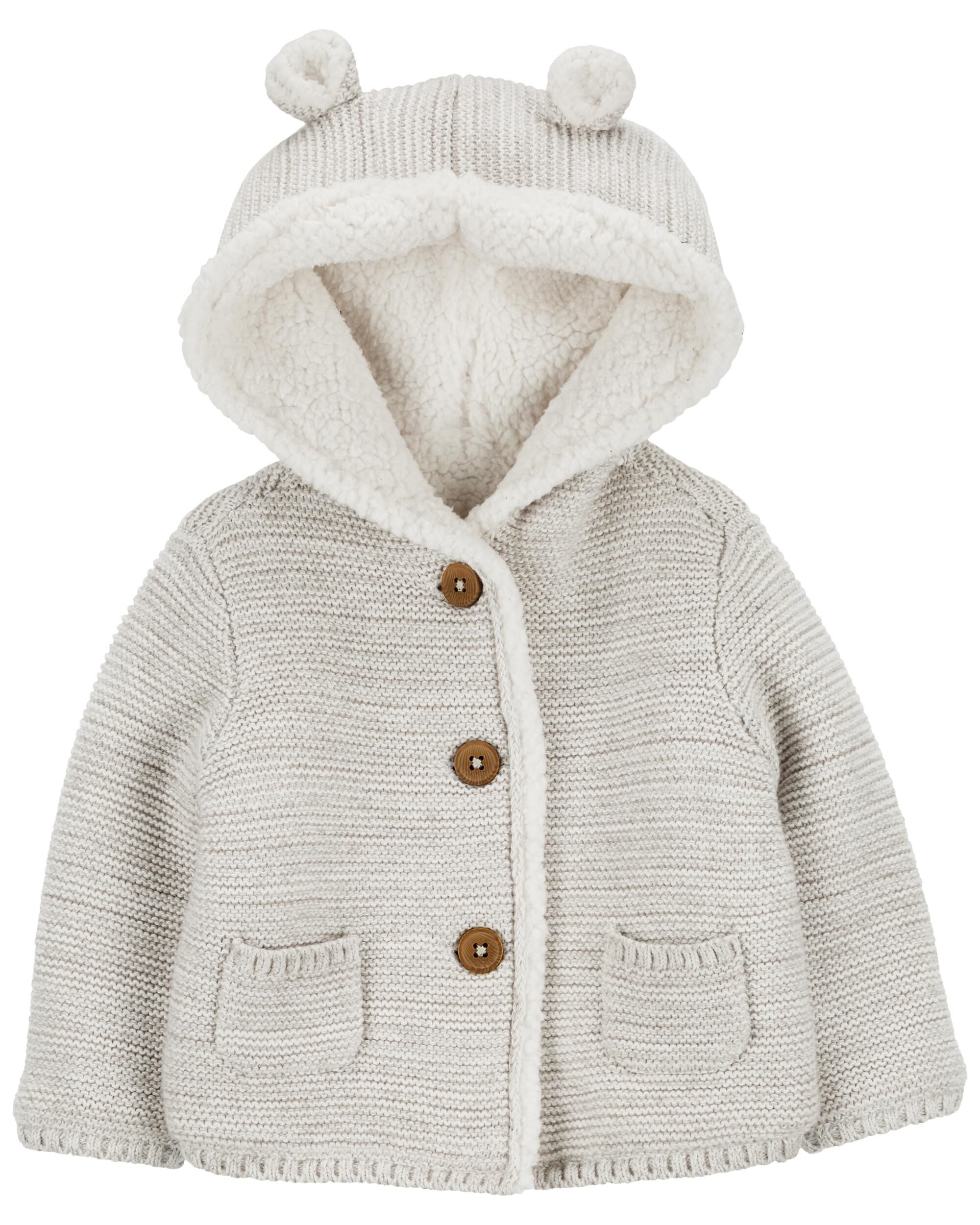 Baby Sherpa Lined Hooded Cardigan
