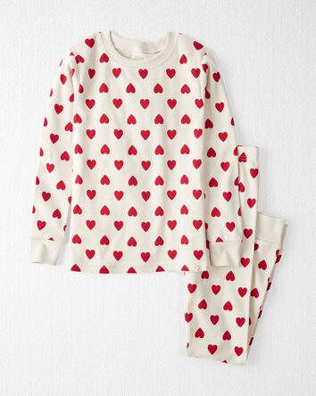 Kid Organic Cotton Pyjamas Set in Hearts, 