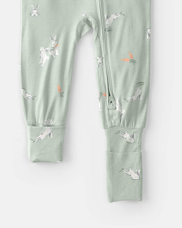 Tout-petit - Pyjama 1 pi&egrave;ce &agrave; fermeture &agrave; glissi&egrave;re 2 sens PurelySoft, lapin - Vert, 