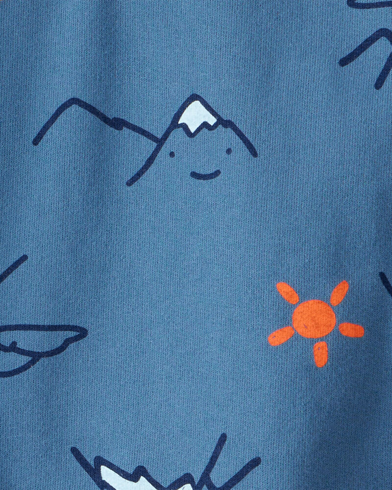 Toddler Boy 2-Piece DayDream Fleece Mountain Quarter-Zip & Jogger Set - Blue, image 2 of 3 slides