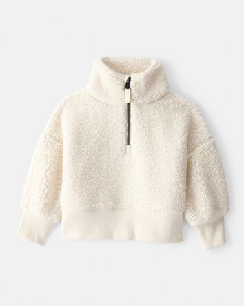 Baby Girl DayDream Fleece Quarter-Zip Pullover Sweatshirt - White, 