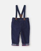 B&eacute;b&eacute; gar&ccedil;on - Pantalon en velours c&ocirc;tel&eacute; &agrave; bretelles &ndash; Bleu, image 1 sur 3 diapositives