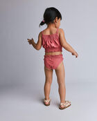 Tout-petit fille - Tankini &agrave; smocks - Bourgogne, image 4 sur 6 diapositives