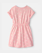 Girls Floral French Terry Dress - Pink, image 2 of 4 slides