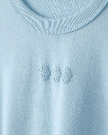 Toddler Girl Flowers French Terry Pullover Sweatshirt - Blue, 