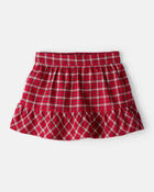Toddler Girl Plaid Cotton Skirt - Red, image 1 of 6 slides