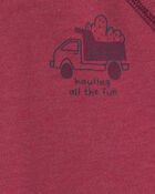 Baby Boy 2-Piece Construction French Terry Top & Pant Set - Burgundy, image 5 of 6 slides