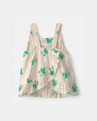 Toddler Girl 2-Piece Fish Ruffle Top & Short Set - Green/White, image 2 of 5 slides