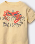 Tout-petit - T-shirt d&eacute;contract&eacute; &agrave; imprim&eacute; crabe &laquo;Whatcha Doing?&raquo; - Jaune, image 4 sur 4 diapositives