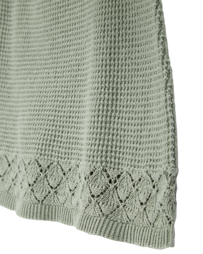 Kid Pointelle Crotchet Knit Skirt - Green, image 2 of 4 slides
