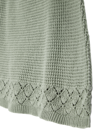Enfant Jupe en tricot à motifs ajourés au crochet - Vert, 