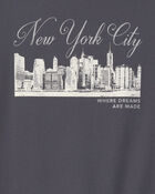 Girls 'New York City' Graphic Tee - Dark Grey, image 2 of 3 slides