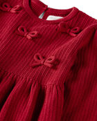B&eacute;b&eacute; fille - Robe chandail tricot en coton biologique, image 4 sur 5 diapositives