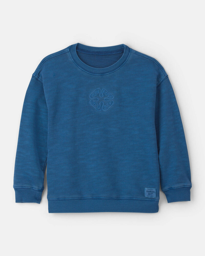 Tout-petit gar&ccedil;on - Chandail en jersey bouclette &agrave; logo OshKosh - Bleu, image 1 sur 2 diapositives