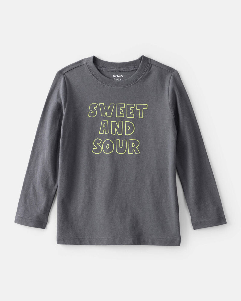 Toddler Boy Sweet and Sour Short-Sleeve Graphic Tee - Grey, image 1 of 3 slides
