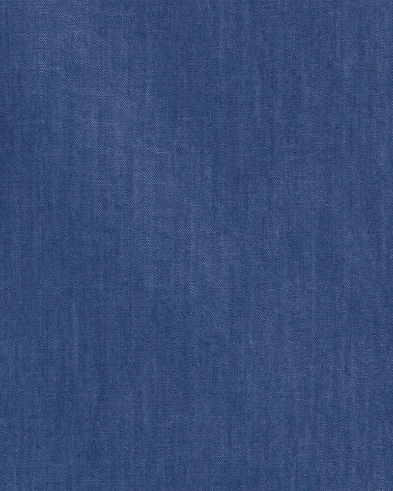 Filles - Ensemble 2 pi&egrave;ces haut et short festonn&eacute;s, en chambray - Bleu, image 2 sur 2 diapositives