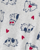 Toddler Puppy Love Valentine's Day Snug Fit 2-Piece Pyjama Set - Cream, image 3 of 4 slides